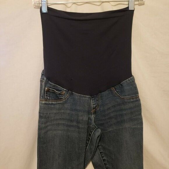 Indigo Blue Womens Size PS Blue  Solid Maternity Jeans - Picture 7 of 10